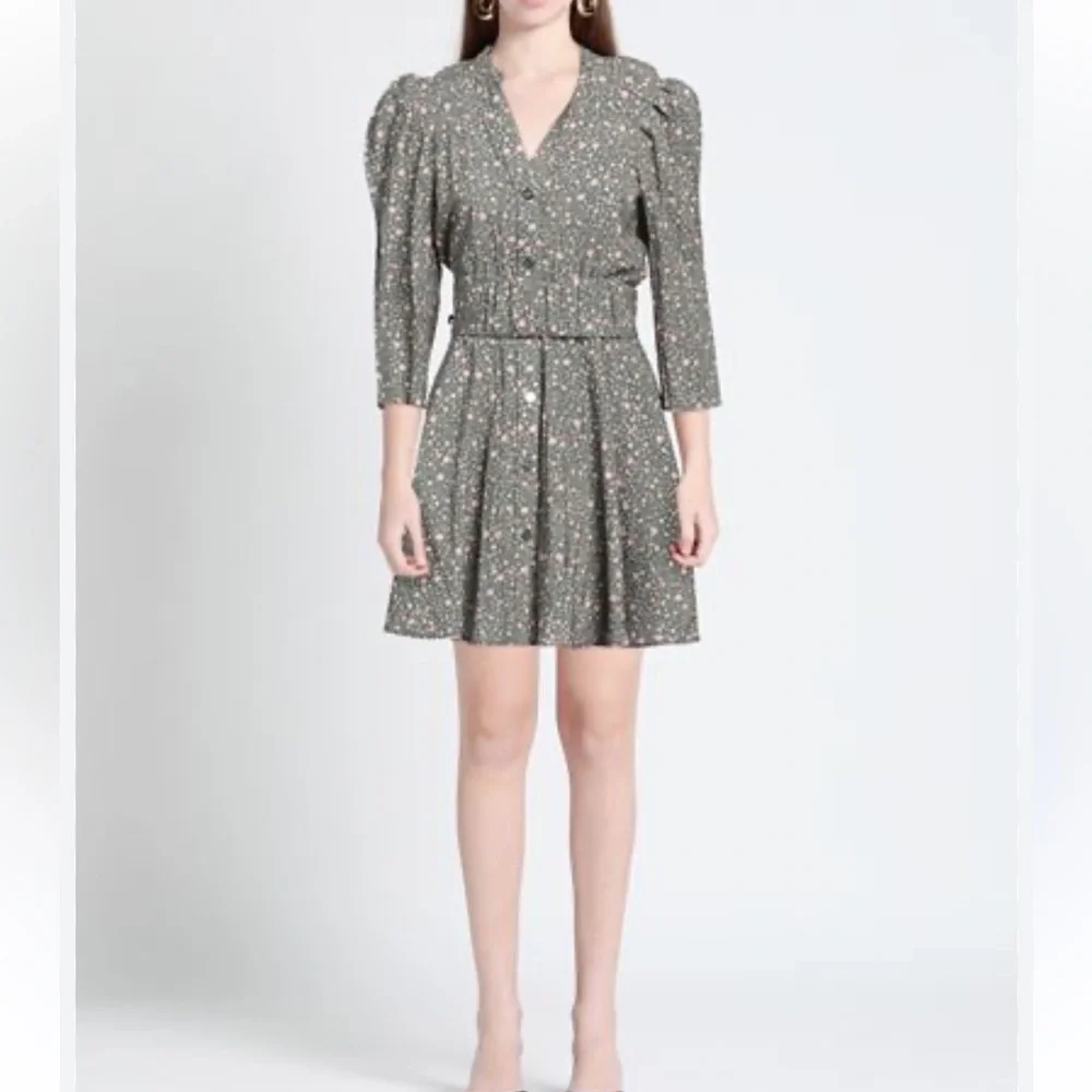 maje military floral dress